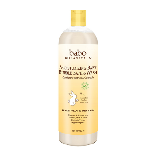 Babo Botanicals Moisturizing Baby Bubble Bath and Wash on white background