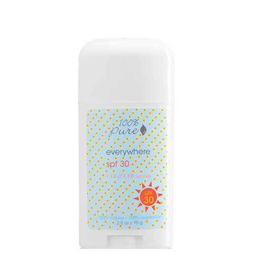 100% Pure Organic Everywhere SPF Body Stick 30 Sunscreen on white background
