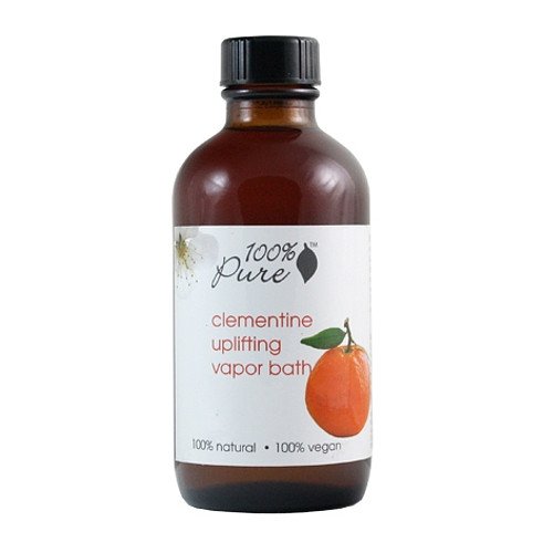 100% Pure Organic Essential Oil Vapor Bath - Clementine on white background