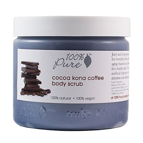 100% Pure Organic Cocoa Kona Coffee Body Scrub, 502ml/17 oz