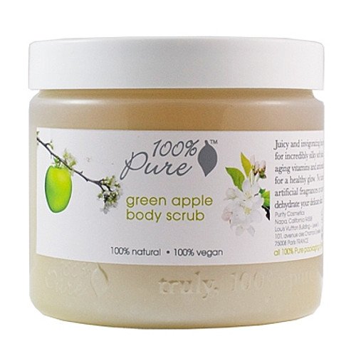 100% Pure Organic Green Apple Body Scrub, 443ml/15 oz