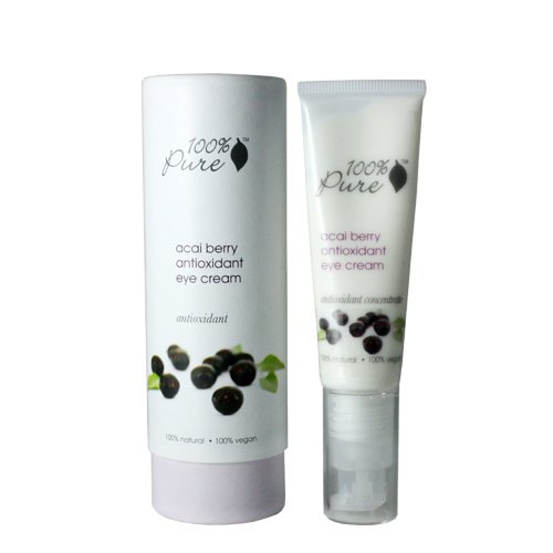 100% Pure Organic Acai Berry Anti-Aging Eye Cream on white background