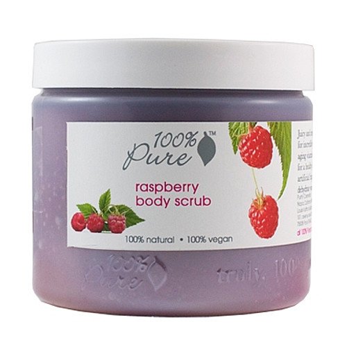 100% Pure Organic Raspberry Body Scrub, 443ml/15 oz