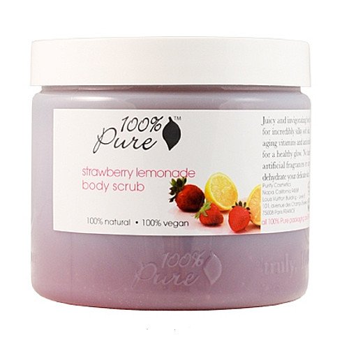 100% Pure Organic Strawberry Lemonade Body Scrub, 443ml/15 oz