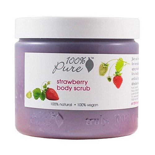 100% Pure Organic Strawberry Body Scrub, 443ml/15 oz