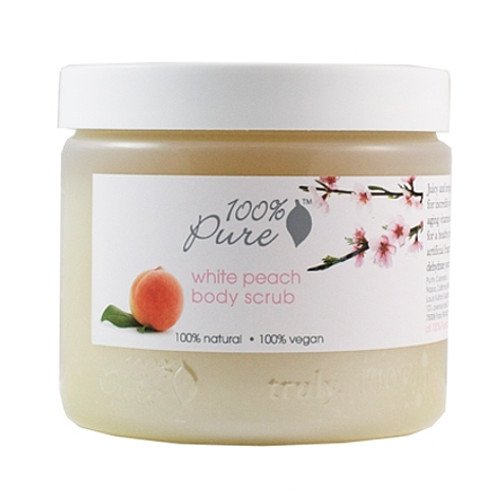 100% Pure Organic White Peach Body Scrub, 443ml/15 oz