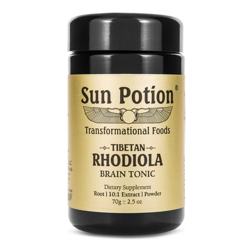 Sun Potion Rhodiola Herb Extract Powder on white background