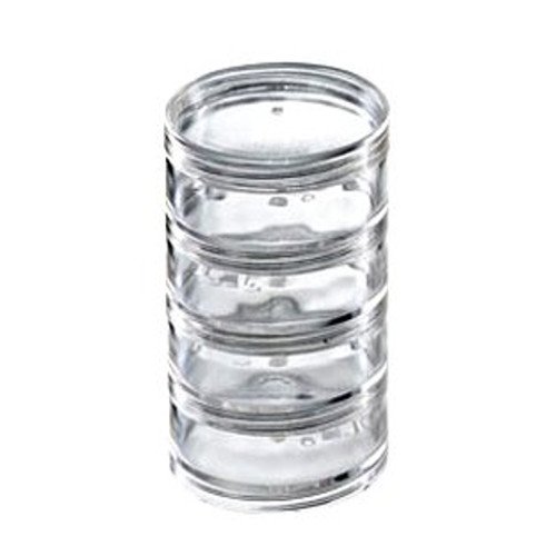 Japonesque 4 Clear Stackable Jars on white background