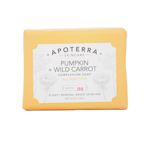 APOTERRA Pumpkin + Wild Carrot Complexion Soap on white background