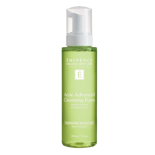 Eminence Organics Acne Advanced Cleansing Foam on white background