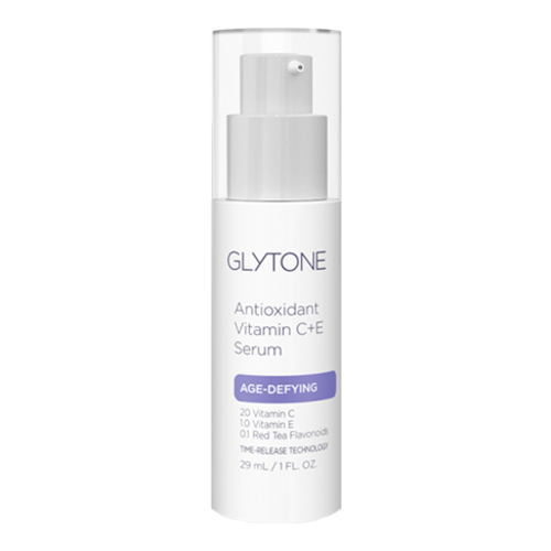 Glytone Age-Defying Vitamin C and E Serum on white background