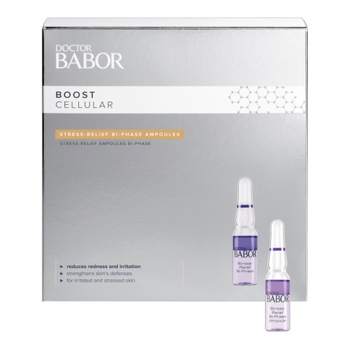Babor Doctor Babor BOOST CELLULAR Stress Relief Bi-Phase Ampoules on white background