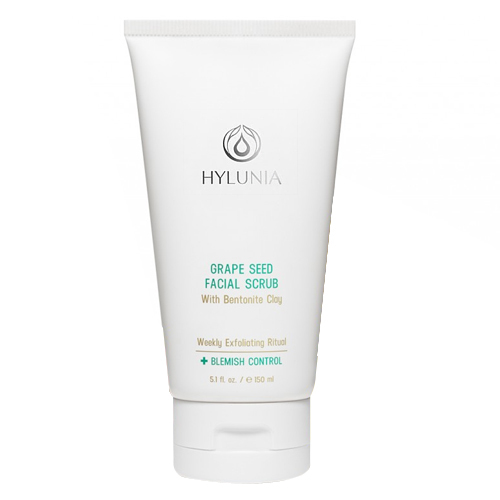 Hylunia Blemish Control Grape Seed Exfoliating Facial Scrub on white background