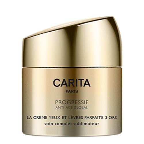 Carita Progressif Anti Age Global - Eyes and Lips Perfect Care Trio Of Gold on white background