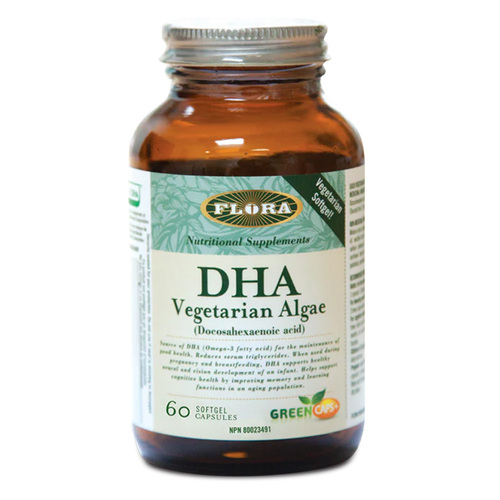 Flora DHA Vegetarian Algae on white background