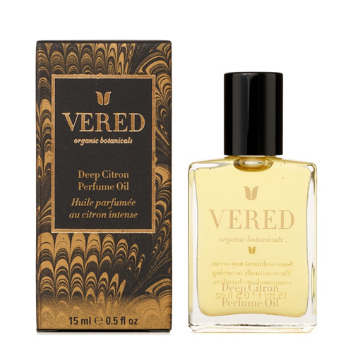 Vered Organic Botanicals Deep Citron Perfume on white background