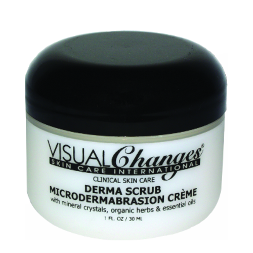Visual Changes Derma Scrub Microdermabrasion Cream on white background