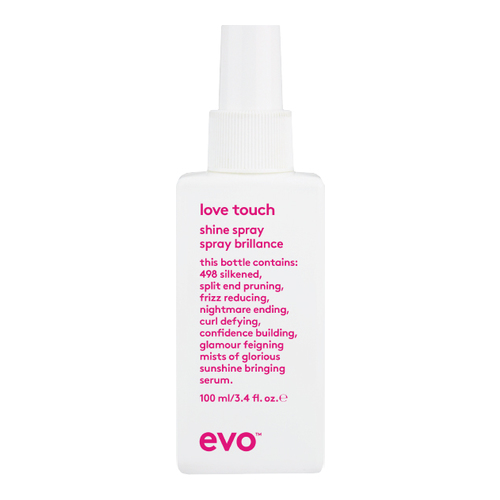 Evo Love Touch Shine Spray on white background