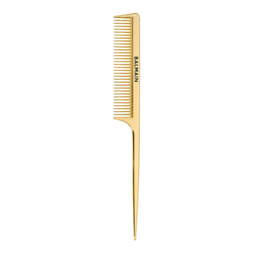 BALMAIN Paris Hair Couture Golden Tail Comb on white background
