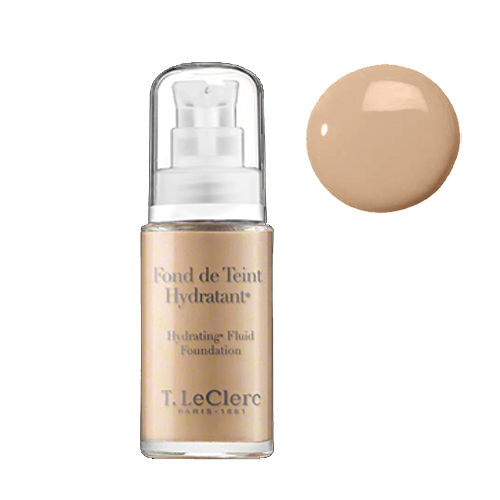 T LeClerc Hydrating Fluid Foundation 01 - Ivoire on white background
