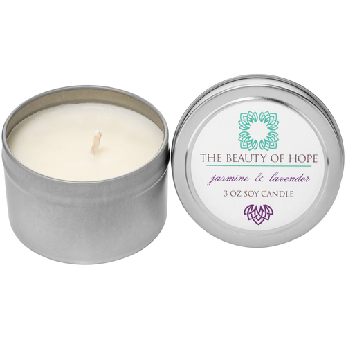 Beauty Of Hope Jasmine and Lavender Soy Candle - Tin, 85g/3 oz