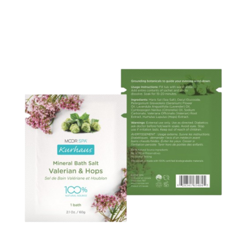 Moor Spa Kurhaus Valerian Hops Bath Salts on white background