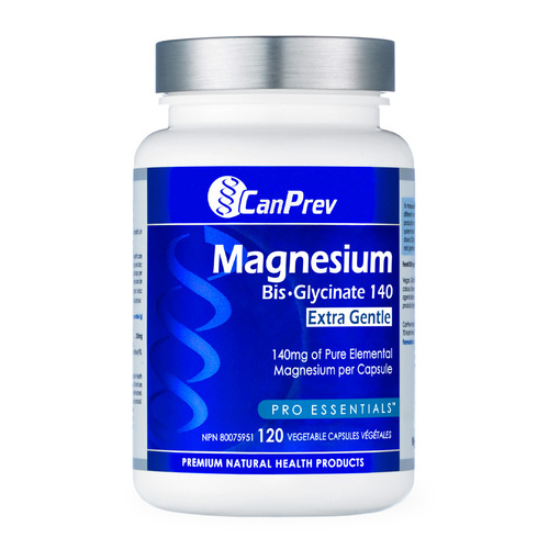 CanPrev Magnesium Bis-Glycinate 140 Extra Gentle on white background