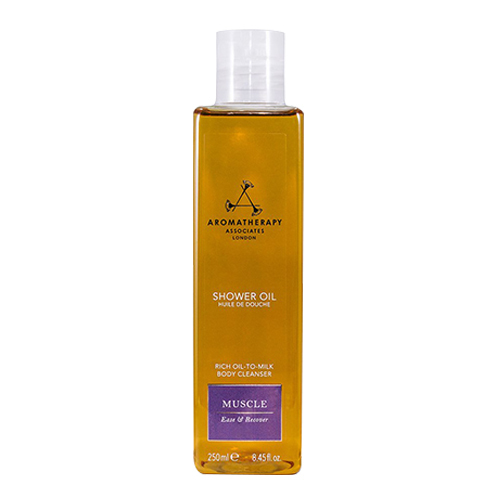 Aromatherapy Associates Muscle Shower Oil on white background
