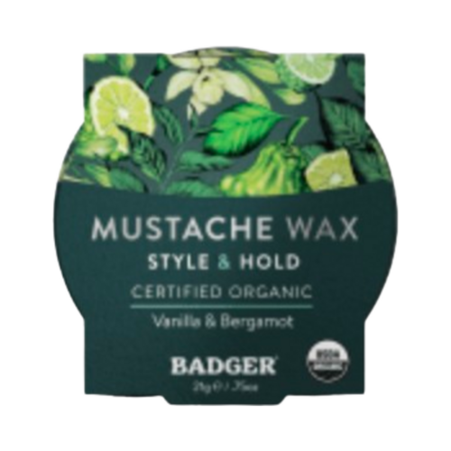 Badger Balms Mustache Wax on white background