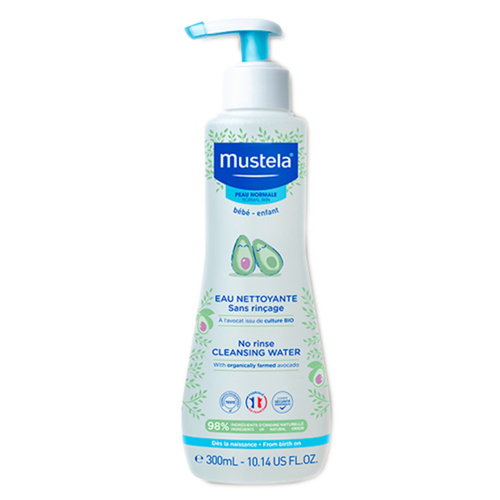 Mustela No-Rinse Cleansing Water on white background