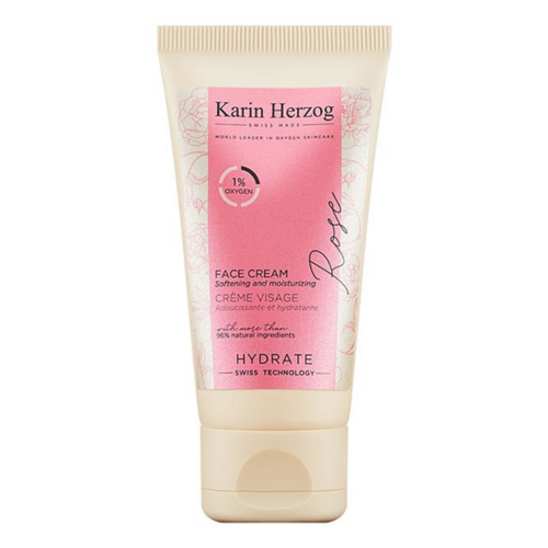 Karin Herzog Rose Face Cream Oxygen 1% on white background
