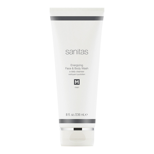 Sanitas Energizing Face and Body Wash on white background