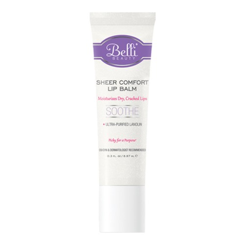 Belli Sheer Comfort Lip Balm on white background