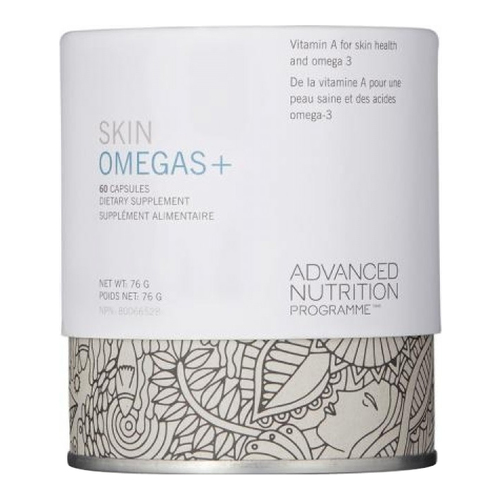 Advanced Nutrition Programme Skin Omegas+ on white background