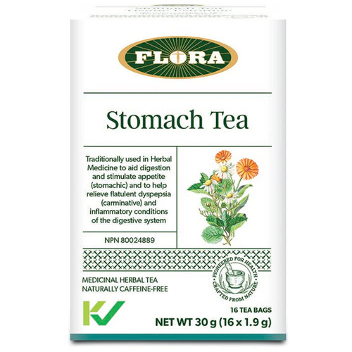 Flora Stomach Tea, 16 x 1.9g/0.1 oz Flora Stomach Tea on white background