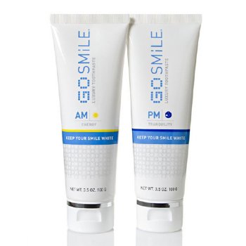 GoSMILE AM and PM Toothpaste Duo (2 pcs) on white background