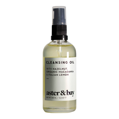 Aster and Bay Cleansing Oil on white background