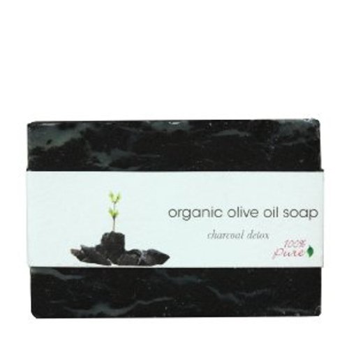 100% Pure Organic Organic Olive Oil Soap - Caffeine  on white background