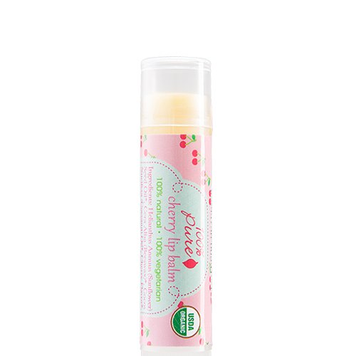 100% Pure Organic Cherry Lip Balm, Stick on white background