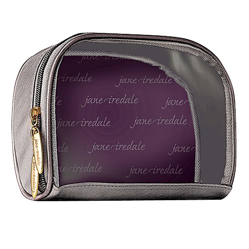 jane iredale Clearview Cosmetic Bag - Graphite on white background