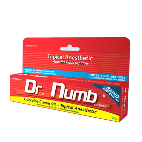 Dr Numb Topical Anesthetic Cream Tube on white background