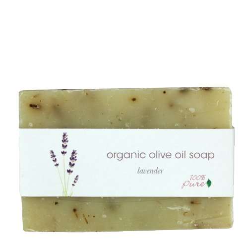 100% Pure Organic Organic Olive Oil Soap - Caffeine  on white background
