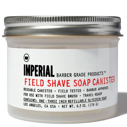 IMPERIAL Barber Products Field Shave Soap Canister, 176g/6.2 oz