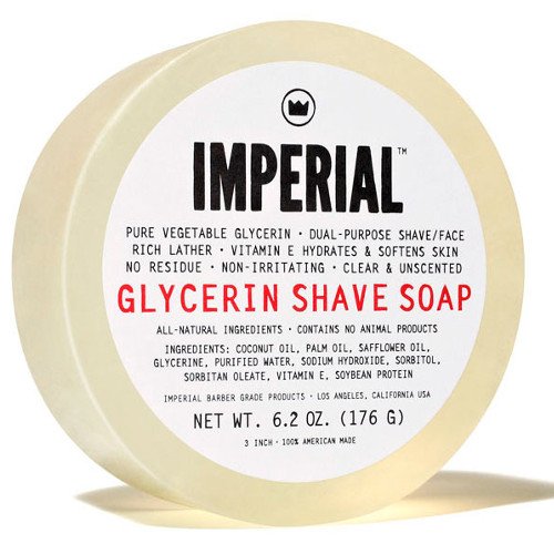 IMPERIAL Barber Products Glycerin (Puck) Shave/Face Soap, 176g/6.2 oz
