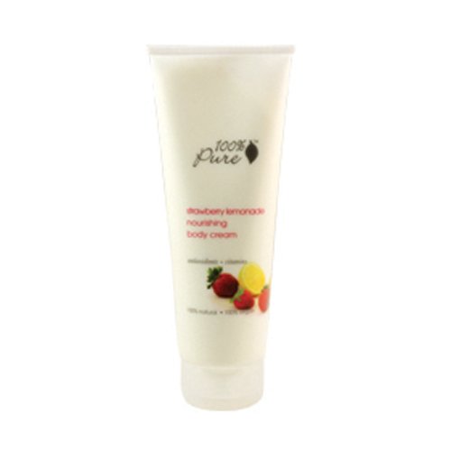 100% Pure Organic Strawberry Lemonade Body Cream, 236ml/8 oz