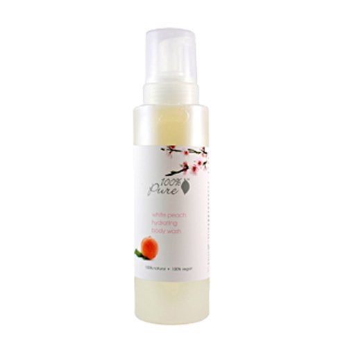100% Pure Organic White Peach Body Wash, 502ml/17 fl oz