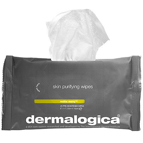 Dermalogica MediBac Clearing Skin Purifying Wipes on white background