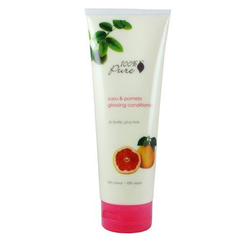 100% Pure Organic Yuzu and Pomelo Glossing Conditioner on white background