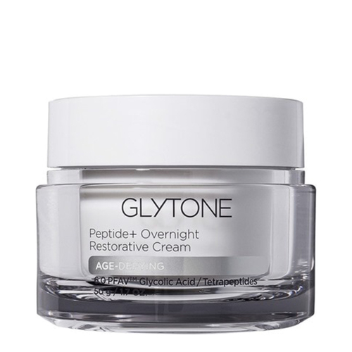 Glytone Age-Defying Peptide+ Overnight Restorative Cream on white background