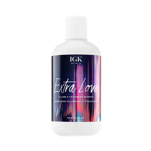 IGK Hair Extra Love Volume and Thickening Shampoo on white background